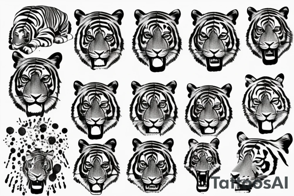 Tiger and water tattoo idea