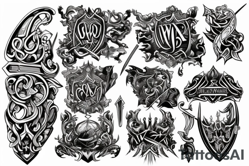 sword back tattoo tattoo idea