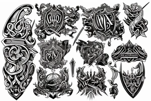 sword back tattoo tattoo idea
