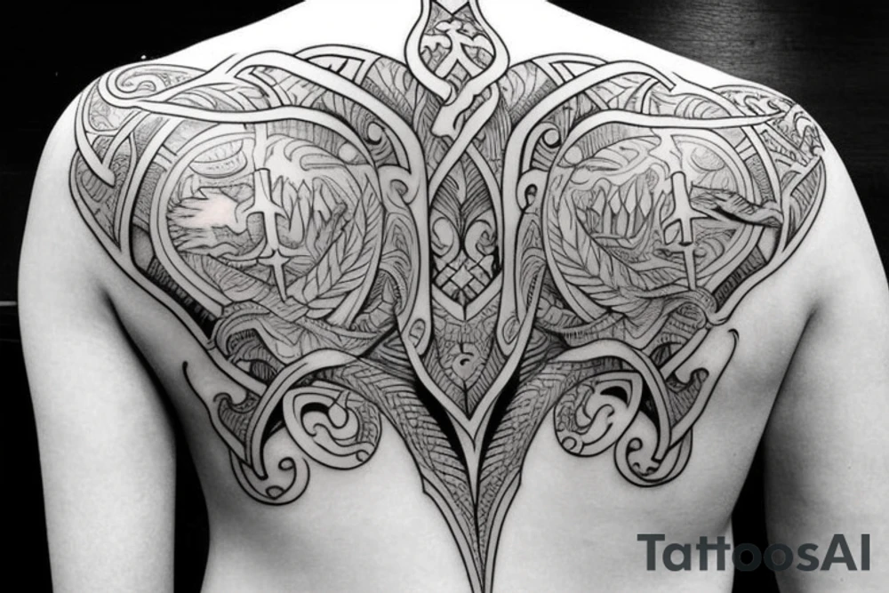 sword back tattoo tattoo idea