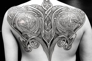 sword back tattoo tattoo idea
