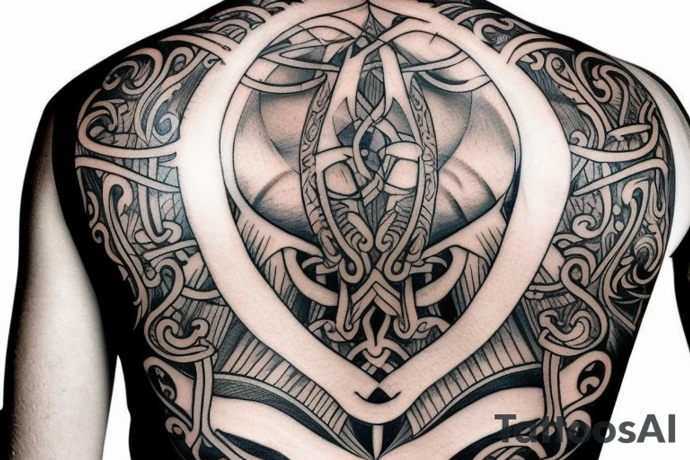 sword back tattoo tattoo idea
