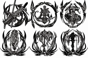 sword back tattoo tattoo idea