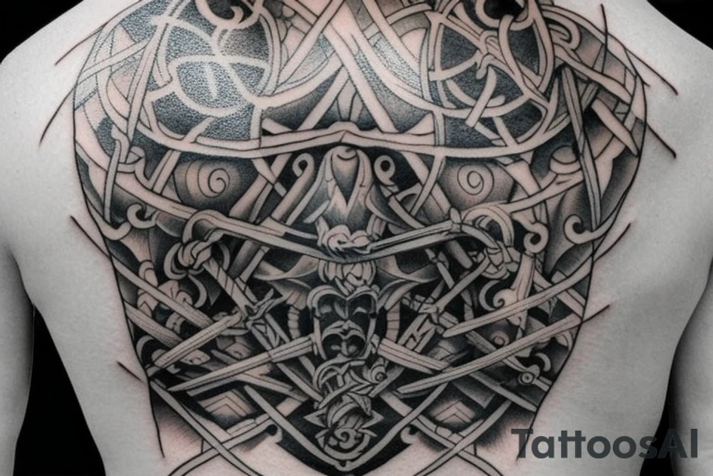 sword back tattoo tattoo idea
