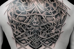 sword back tattoo tattoo idea