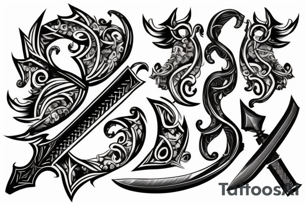 sword back tattoo tattoo idea