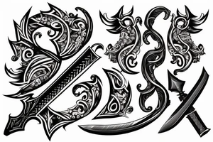 sword back tattoo tattoo idea