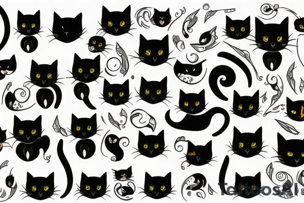 black cat tattoo idea