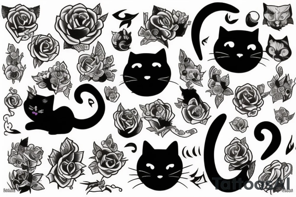 black cat tattoo idea