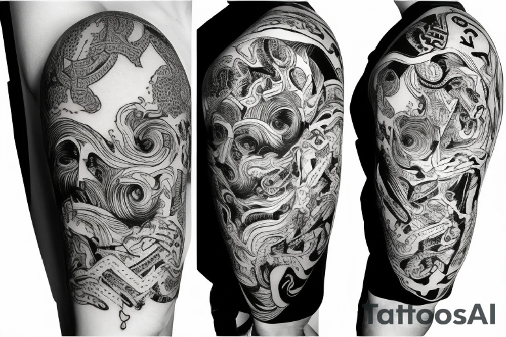 Alpha und Omega merged toether in a fine print tattoo idea Alpha und Omega merged toether in a fine print tattoo idea