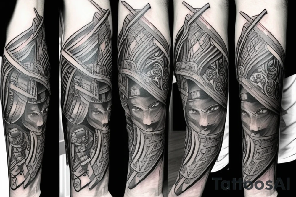 Full arm tattoo of a sword tattoo idea