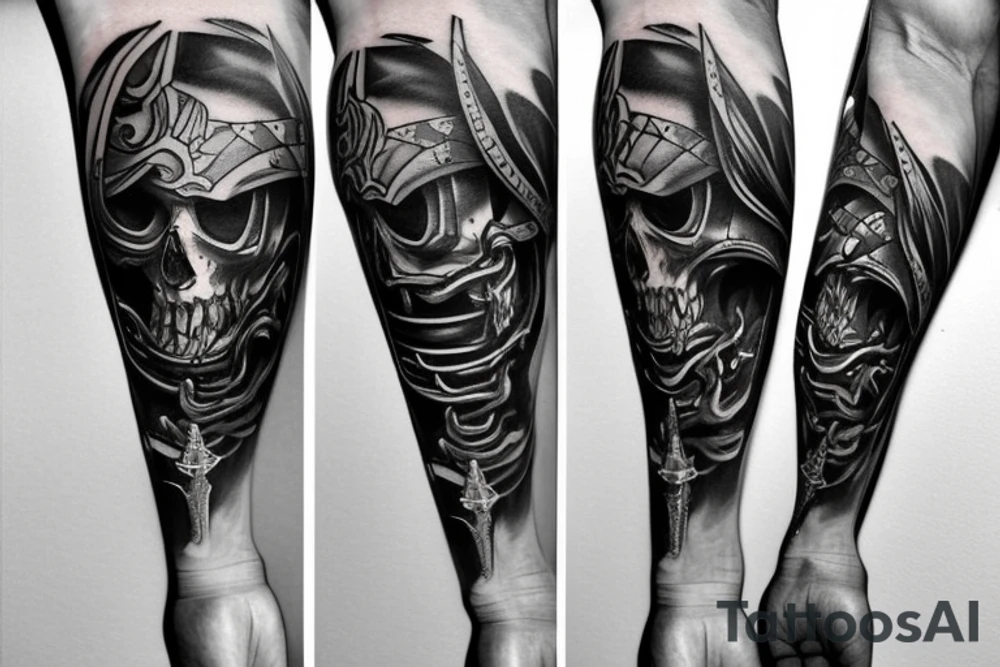Full arm tattoo of a sword tattoo idea