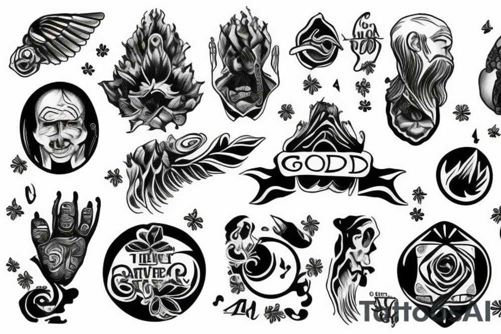 god above the earth tattoo idea