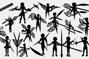 Stick figure holding a sword tattoo idea