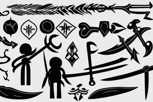 Stick figure holding a sword tattoo idea