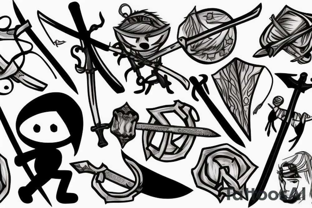 Stick figure holding a sword tattoo idea