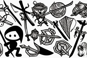 Stick figure holding a sword tattoo idea