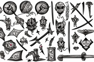 Stick figure holding a sword tattoo idea