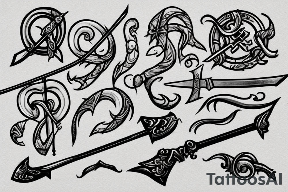 Stick figure holding a sword tattoo idea