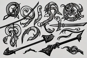 Stick figure holding a sword tattoo idea