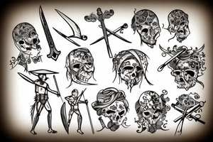 Stick figure holding a sword tattoo idea