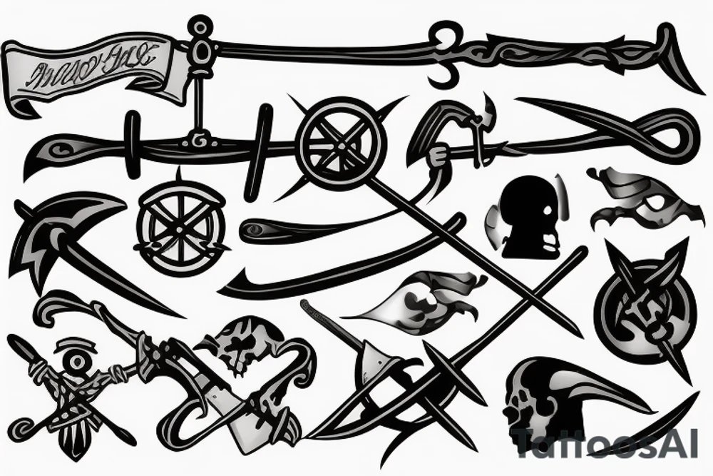Stick figure holding a sword tattoo idea