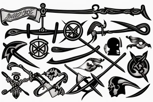 Stick figure holding a sword tattoo idea