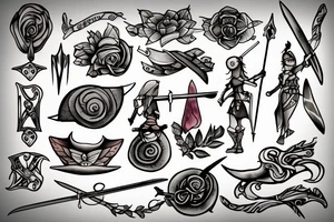 Stick figure holding a sword tattoo idea