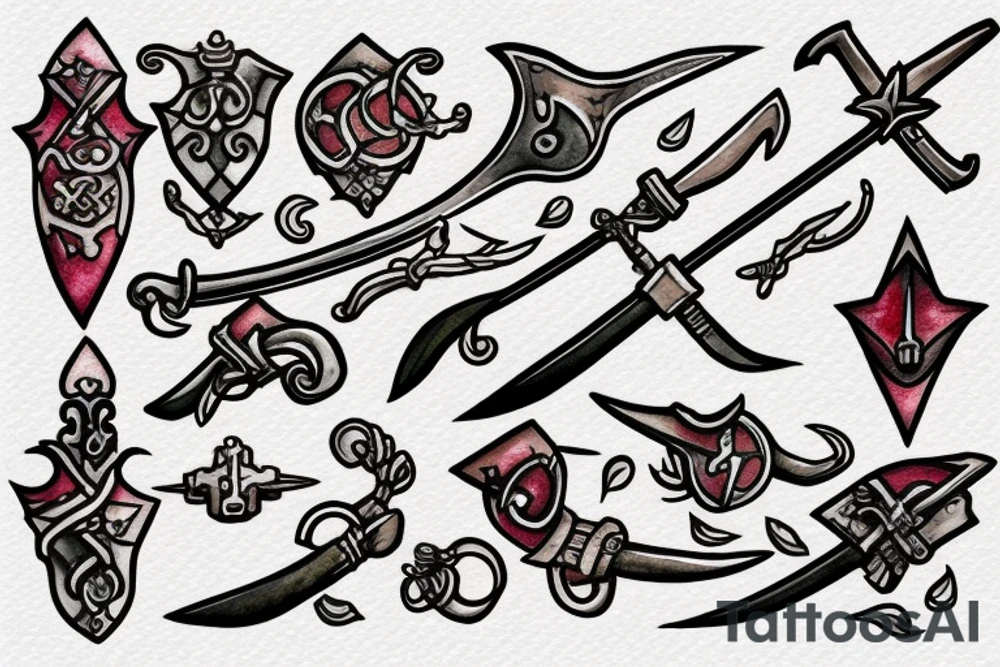Stick figure holding a sword tattoo idea