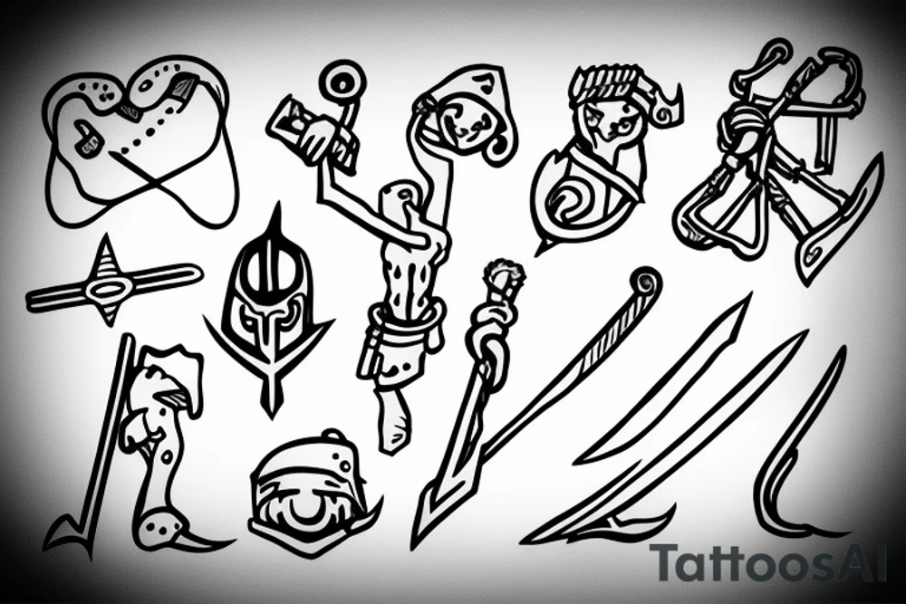 Stick figure holding a sword tattoo idea