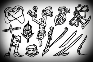 Stick figure holding a sword tattoo idea