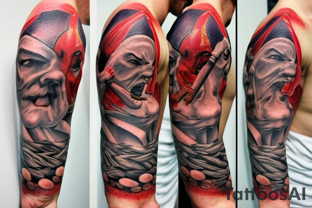 God of war with baby duck tattoo idea