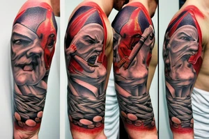 God of war with baby duck tattoo idea