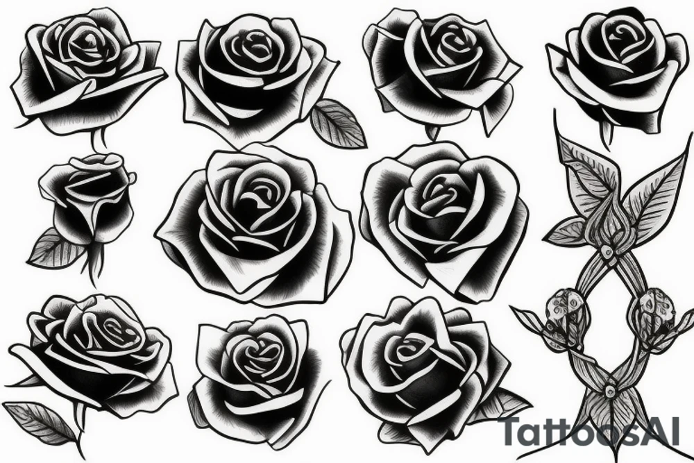 A black rose in a jar tattoo idea
