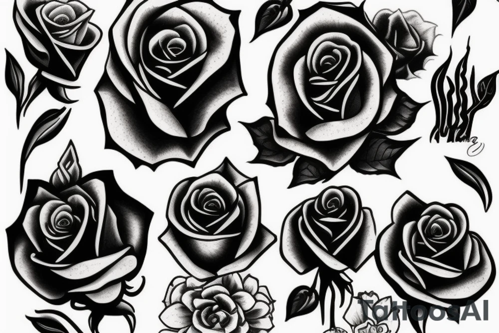 A black rose in a jar tattoo idea
