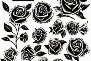 A black rose in a vase tattoo idea