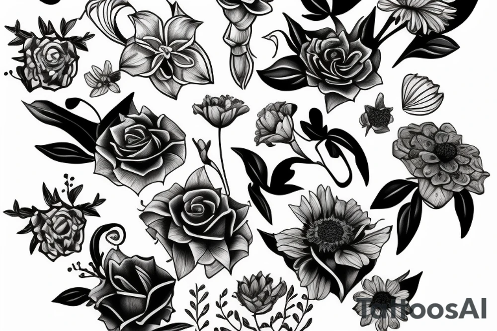 Flower in a vase tattoo idea