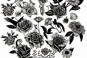 Flower in a vase tattoo idea