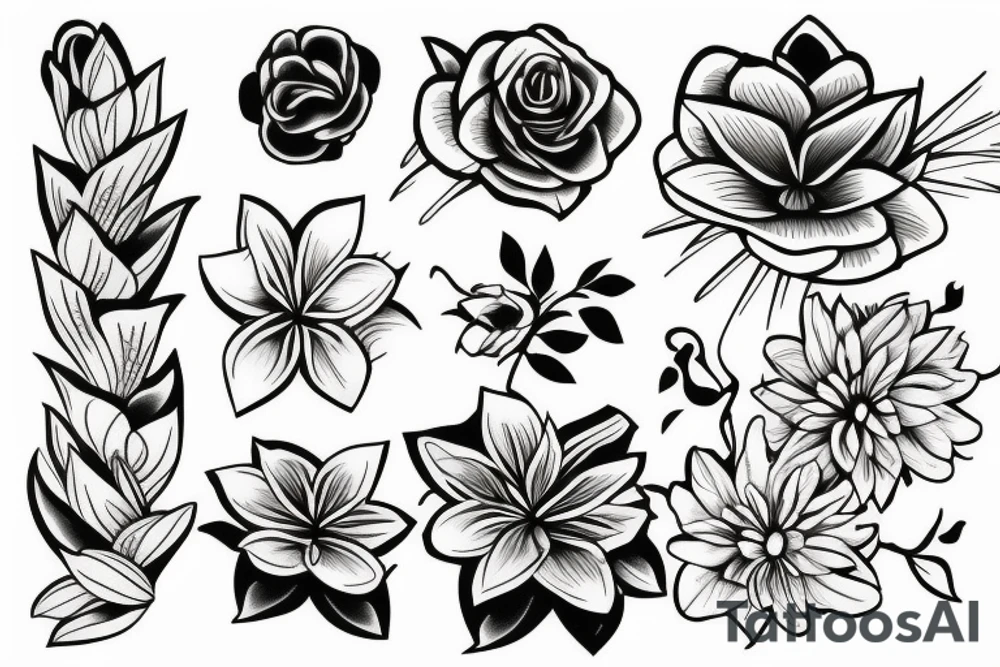 Flower in a vase tattoo idea