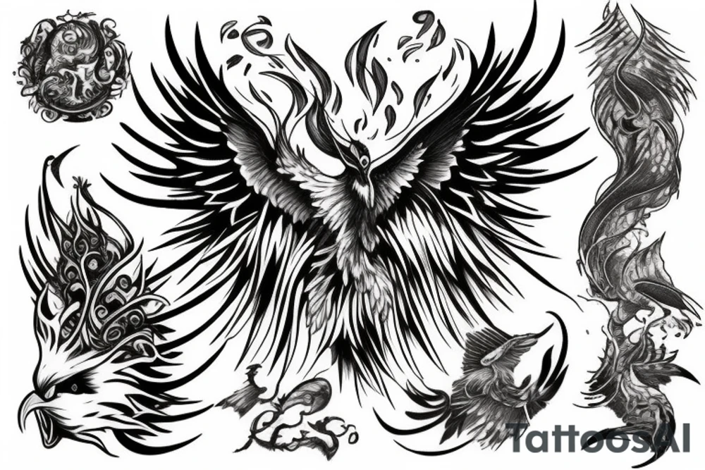 Phoenix rising from the ashes tattoo idea