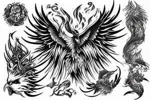 Phoenix rising from the ashes tattoo idea