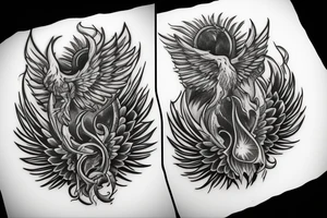 Phoenix rising from the ashes tattoo idea