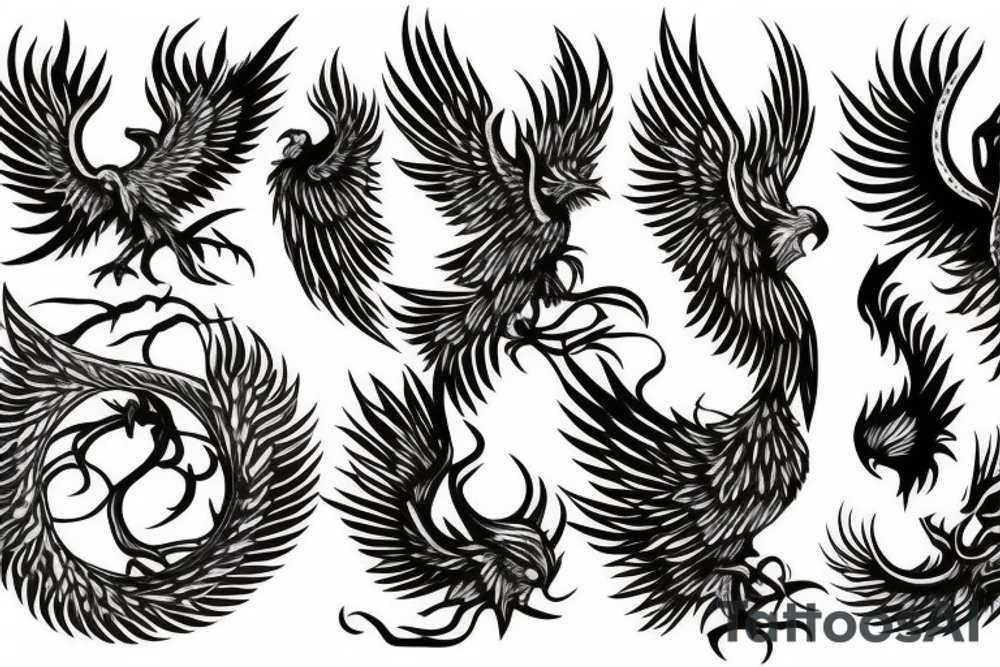 Phoenix rising from the ashes tattoo idea