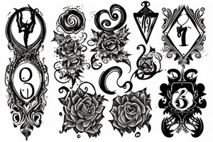 Number 7 and number 32 in a gothic font combined tattoo idea