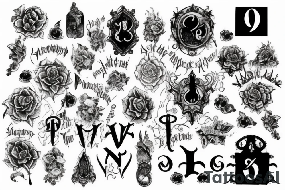 Number 7 and number 32 in a gothic font combined tattoo idea