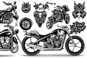 Motorbike with unicorn tattoo idea