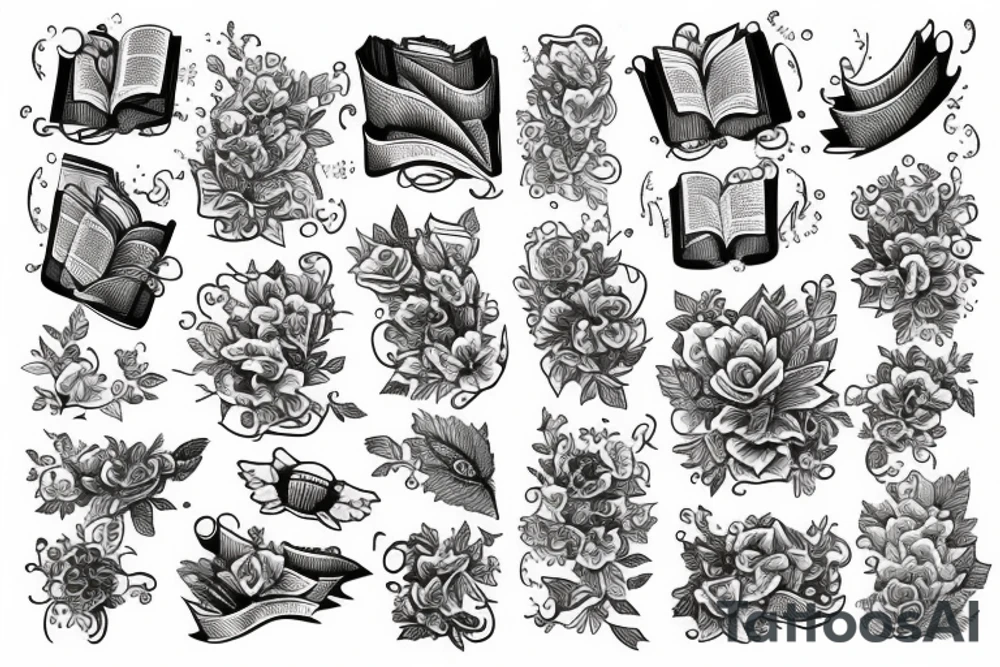 little tattos of a book tattoo idea