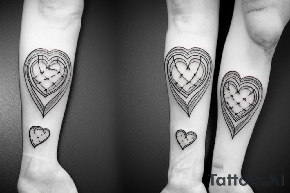 tattoo of a heart full of stitches tattoo idea