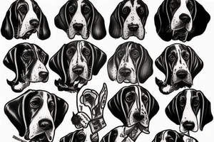 Devil Basset Hound tattoo idea