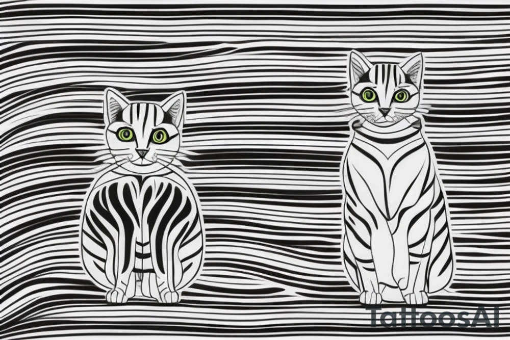Tattoo of a minimalist version of the stripes and pattern of a tabby cat's head, enclosed by a circle. tattoo idea